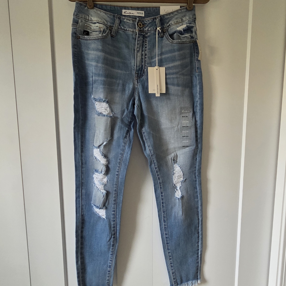 Distressed Blue Jeans